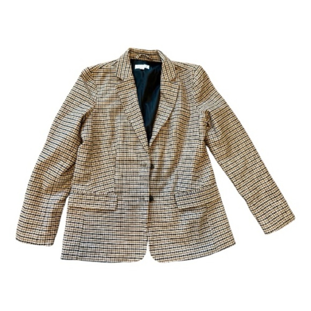 Classic Tan Houndstooth Blazer